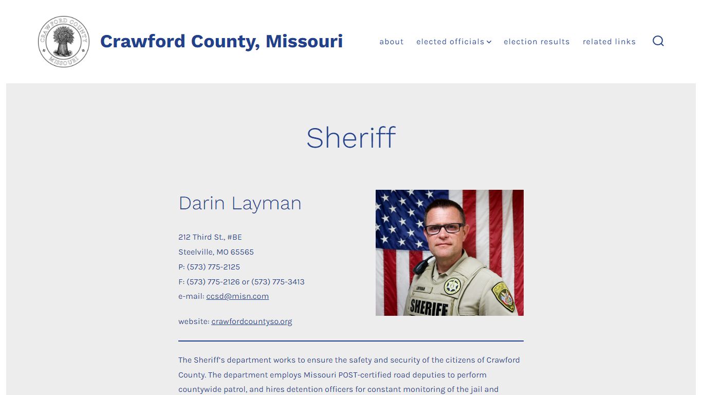 Sheriff - Crawford County, Missouri